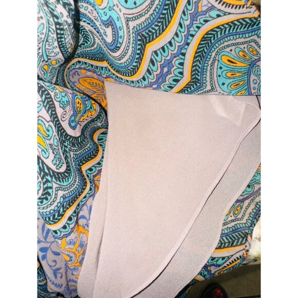 CABI Arabesque Cami Blouse Top 3082 Gray Orange Lined M Boho Cottage Core Scoop - Picture 9 of 9